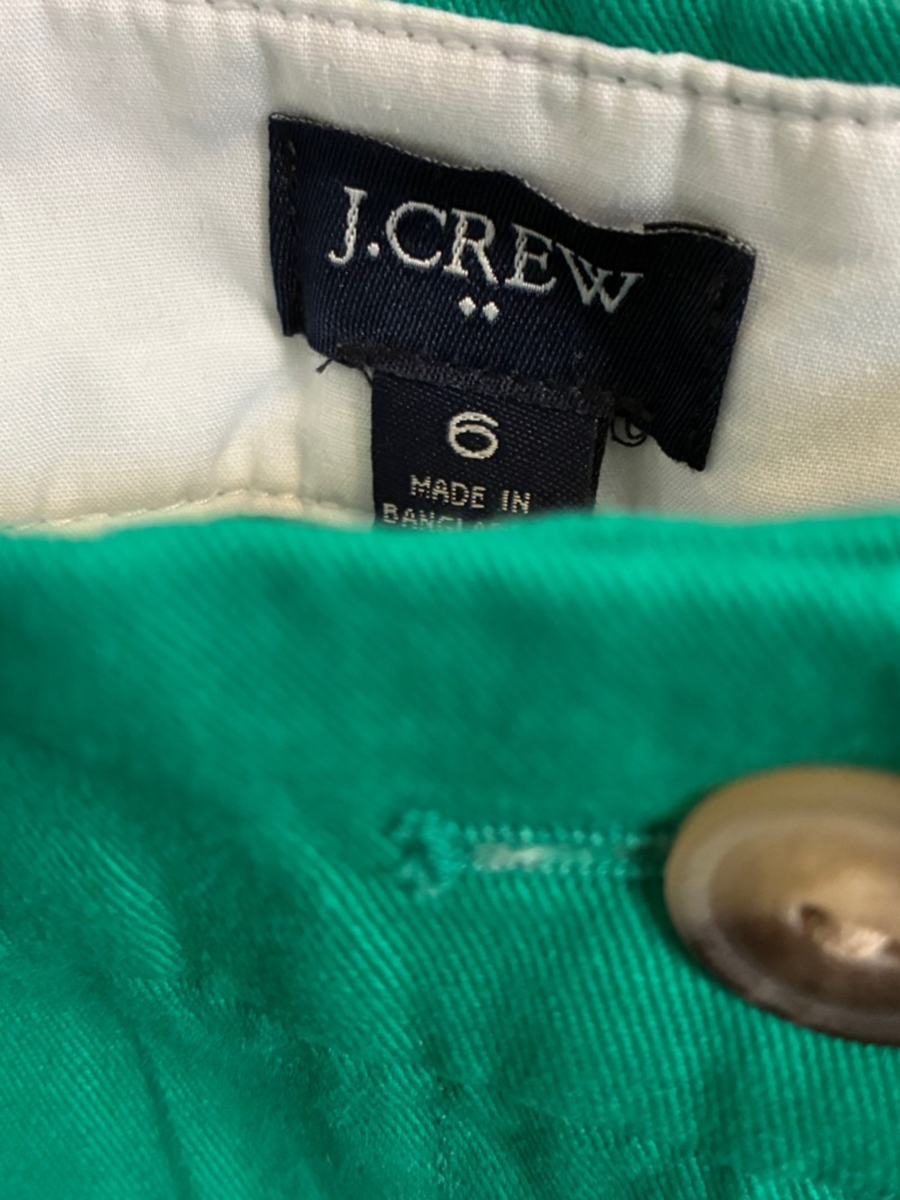 J. Crew Teal Green Cotton Bermuda Shorts - Picture 3 of 3